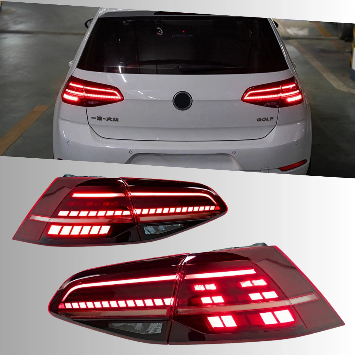 LED Tail Lights for VW Golf MK7 2015-2017 | OE Upgrade for GTI & Golf R Hatchback, Pre-Facelift, Start-Up Animation, Sequential, Plug & Play