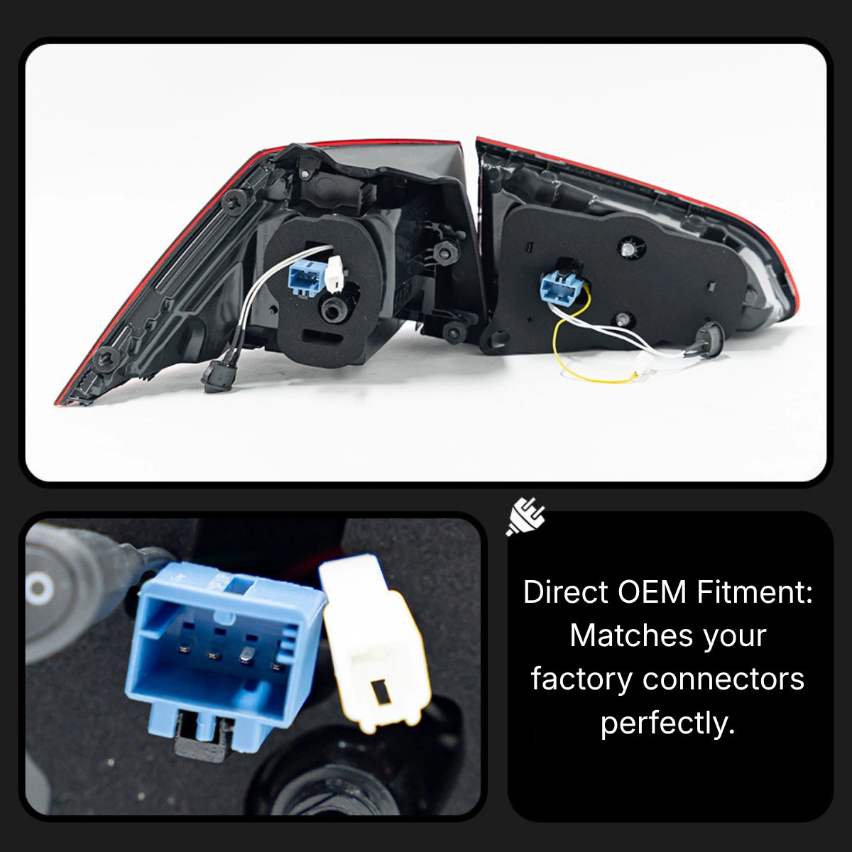 LED Tail Lights for VW Golf MK7 2015-2017 | OE Upgrade for GTI & Golf R Hatchback, Pre-Facelift, Start-Up Animation, Sequential, Plug & Play