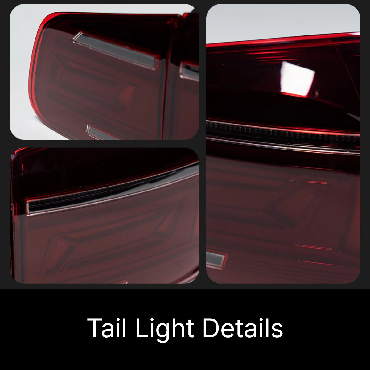 LED Tail Lights for VW Tiguan 2012-2017 | OE Upgrade for MK1 SUV R-Line, Red Lens, Start-Up Animation, Sequential, Plug & Play