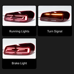 LED Tail Lights for VW Tiguan 2012-2017 | OE Upgrade for MK1 SUV R-Line, Red Lens, Start-Up Animation, Sequential, Plug & Play