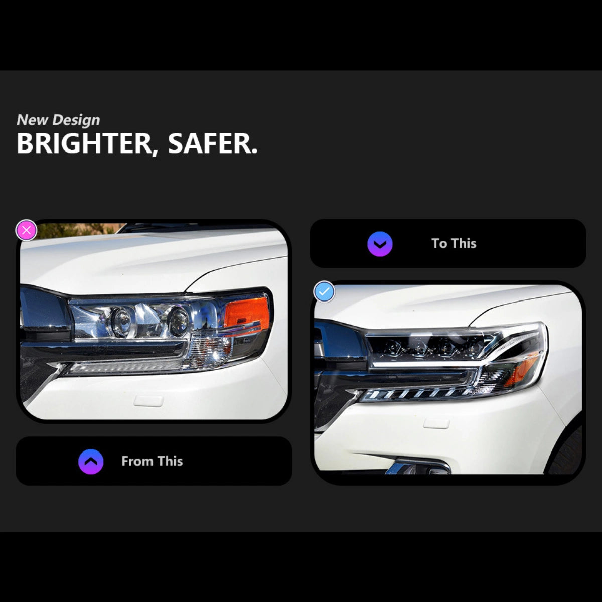 QuadProjectorLEDHeadlightsforToyotaLandCruiser_2016-2021_StartupAnimation_PlugandPlay_4 - NOXBEAM