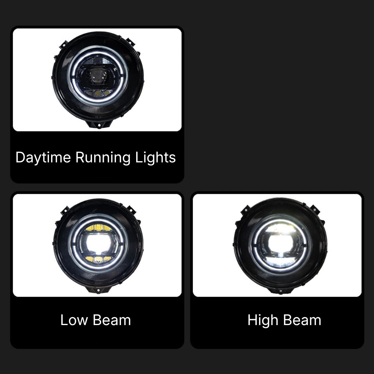 SmokedBlackLEDHeadlightsforMercedesG-ClassW463_1990-2018_HaloDRL_Plug_Play_5 - NOXBEAM