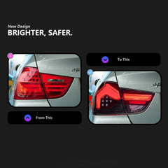Smoked LED Tail Lights for 2009-2011 BMW 3 Series E90 LCI Sedan | Start-Up Animation, Plug & Play