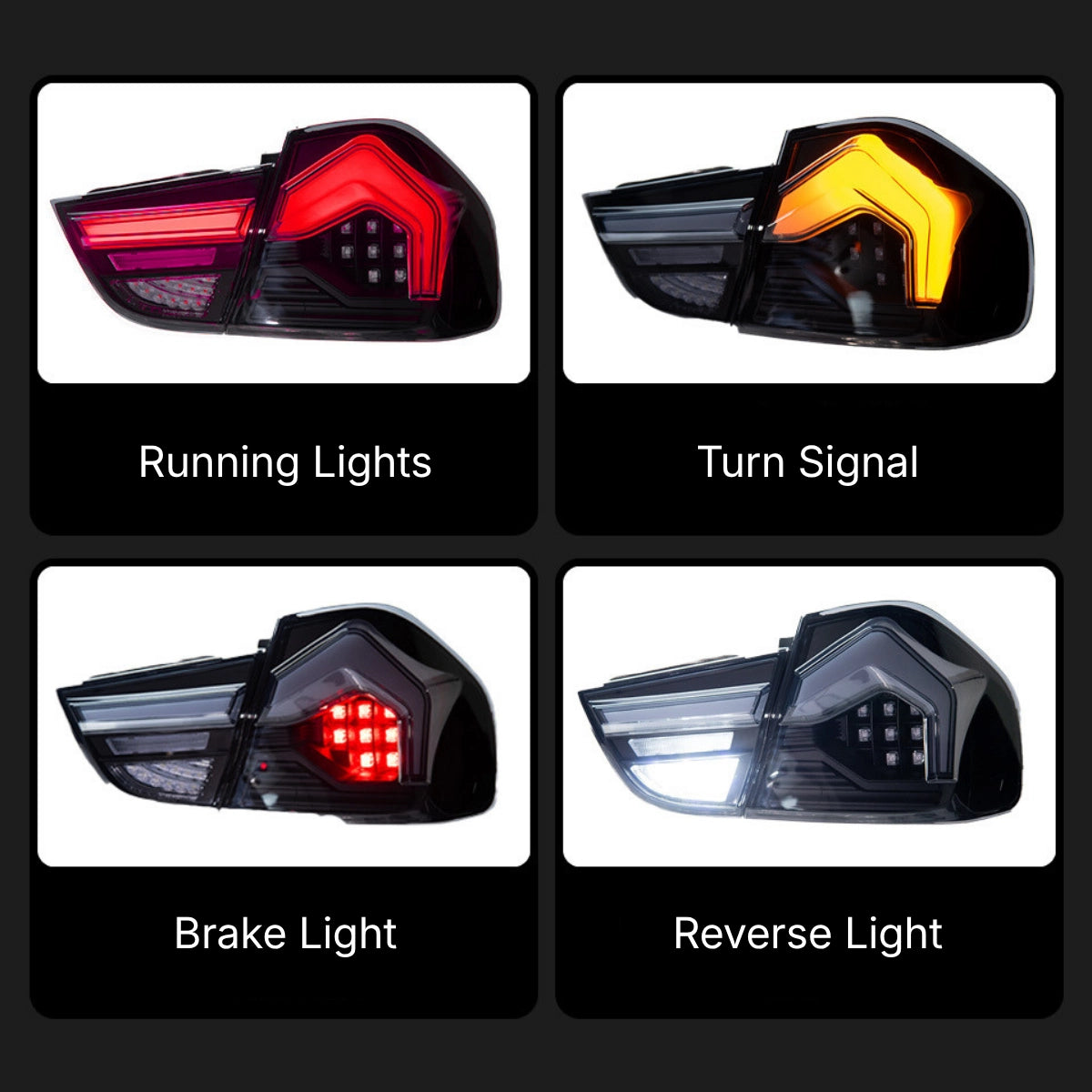 Smoked LED Tail Lights for 2009-2011 BMW 3 Series E90 LCI Sedan | Start-Up Animation, Plug & Play