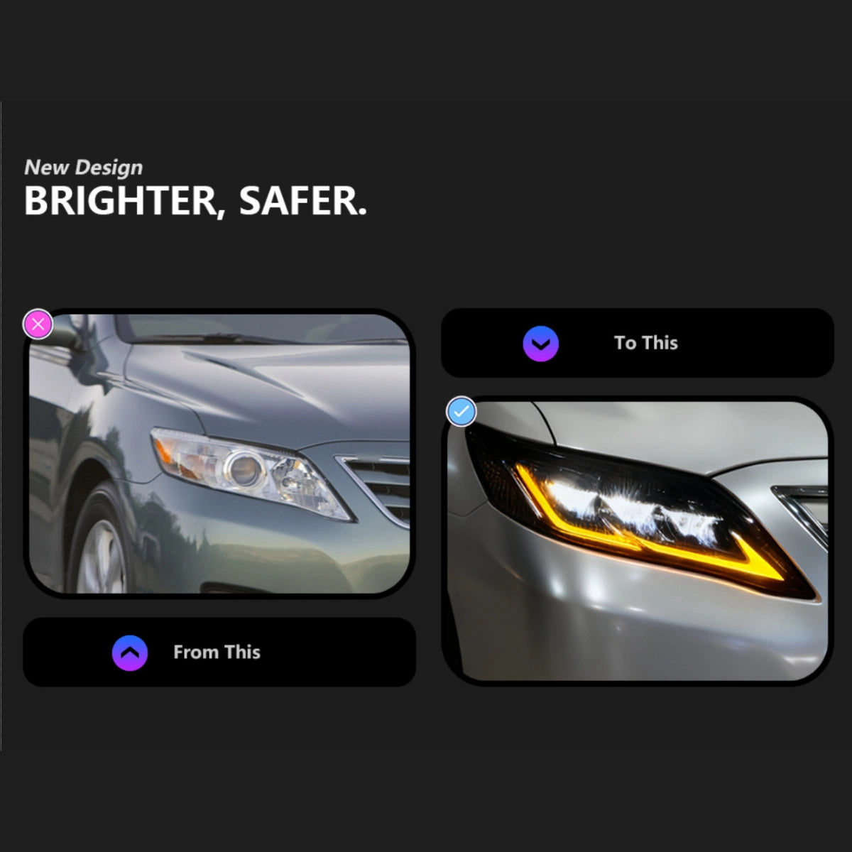 TripleProjectorLEDHeadlightsforToyotaCamry_2010-2011_StartupAnimation_Sequential_4 - NOXBEAM