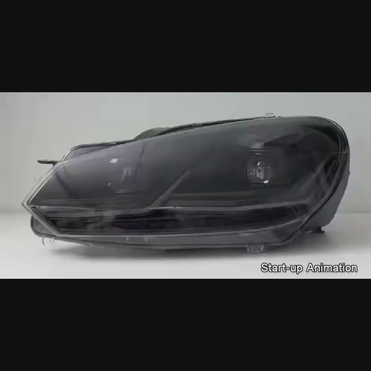 Full LED Headlight Assembly for 2010-2014 VW Golf MK6 / GTI | Dual Projector & White DRL, Startup Animation